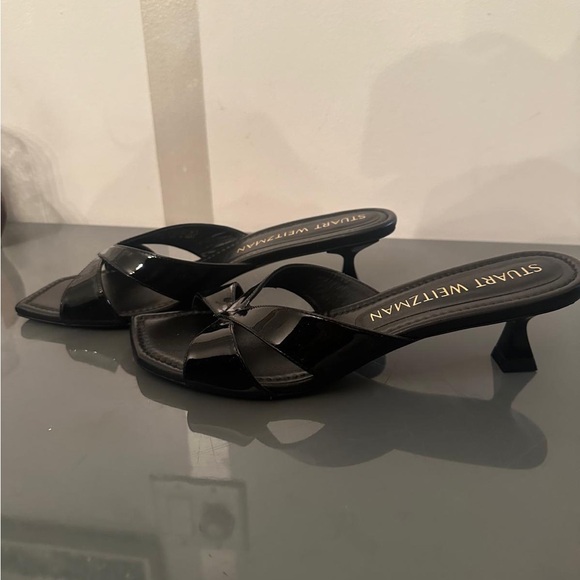 Black Stuart Weitzman Kitten Mules - Picture 4 of 4
